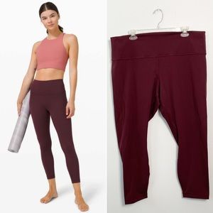 NWT Lululemon Maroon Wunder Under High-Rise Tights 25" Luxtreme Women's Size 20